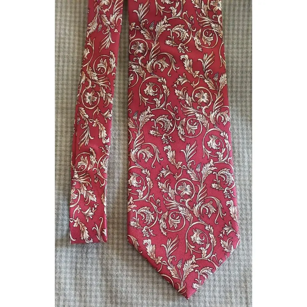 Museum of Fine Arts Boston Maroon Gold Flourish Baroque Silj Neck Tie
